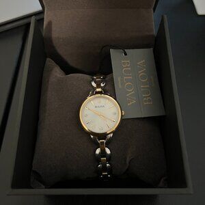 Bulova 98P212 Classic Diamond Mother of Pearl Dial Two-Tone Ladies Watch $425